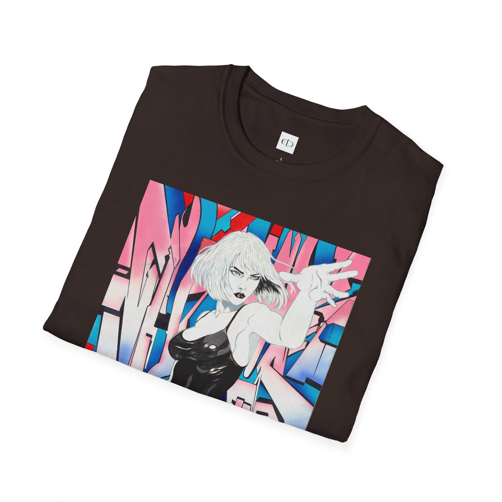 Retro Cyberpunk Girl T-Shirt — Neon Anime Streetwear Graphic Tee