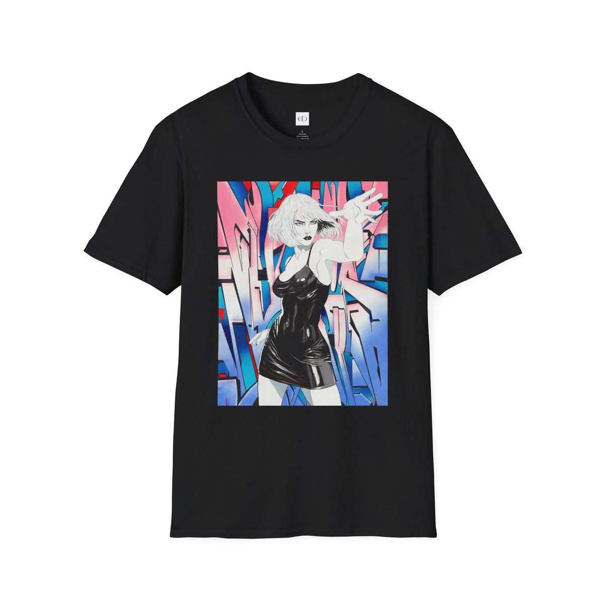 Retro Cyberpunk Girl T-Shirt — Neon Anime Streetwear Graphic Tee