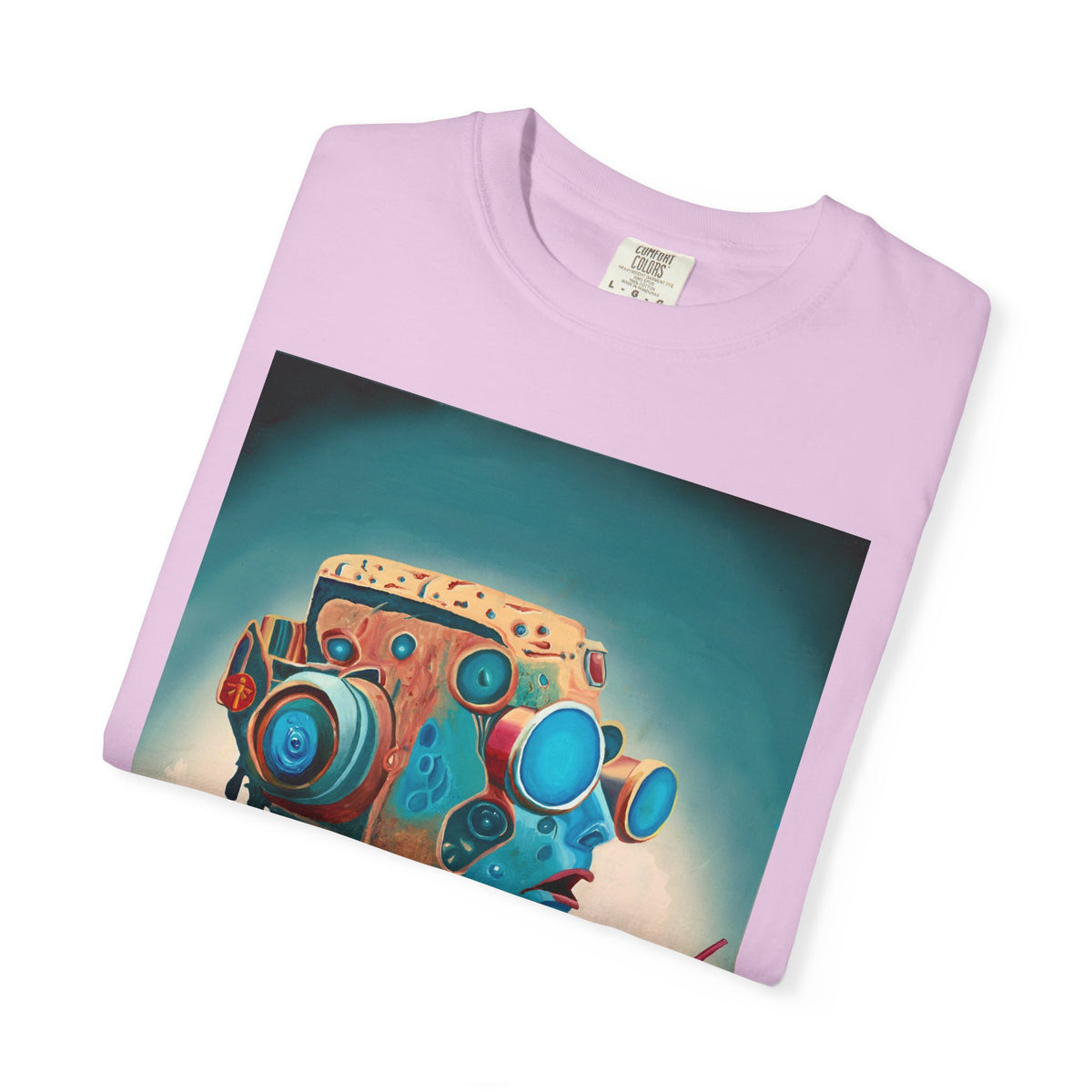 Retro Futuristic Robot Lady T-shirt | Neon Cocktail Artwork