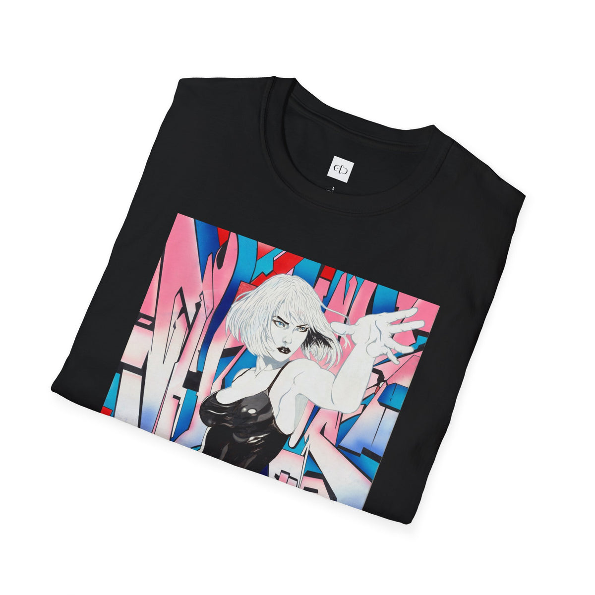 Retro Cyberpunk Girl T-Shirt — Neon Anime Streetwear Graphic Tee