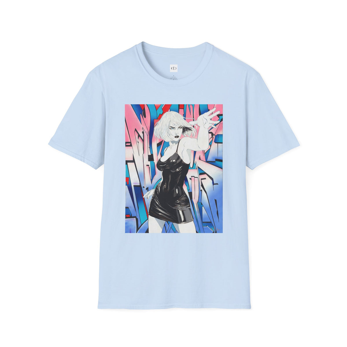 Retro Cyberpunk Girl T-Shirt — Neon Anime Streetwear Graphic Tee