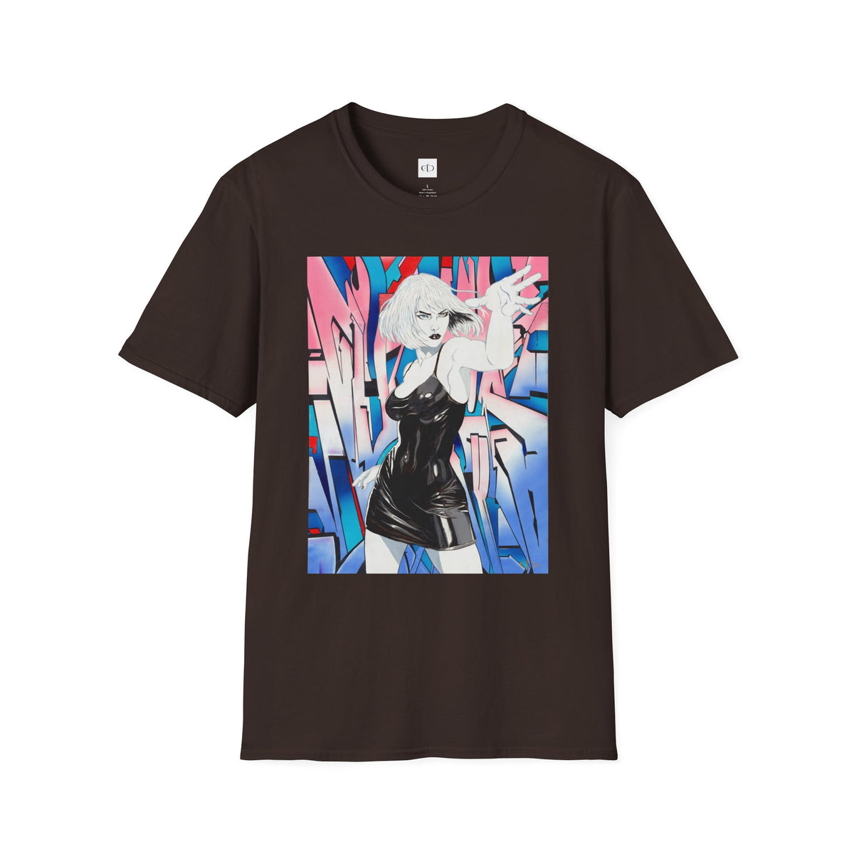 Retro Cyberpunk Girl T-Shirt — Neon Anime Streetwear Graphic Tee