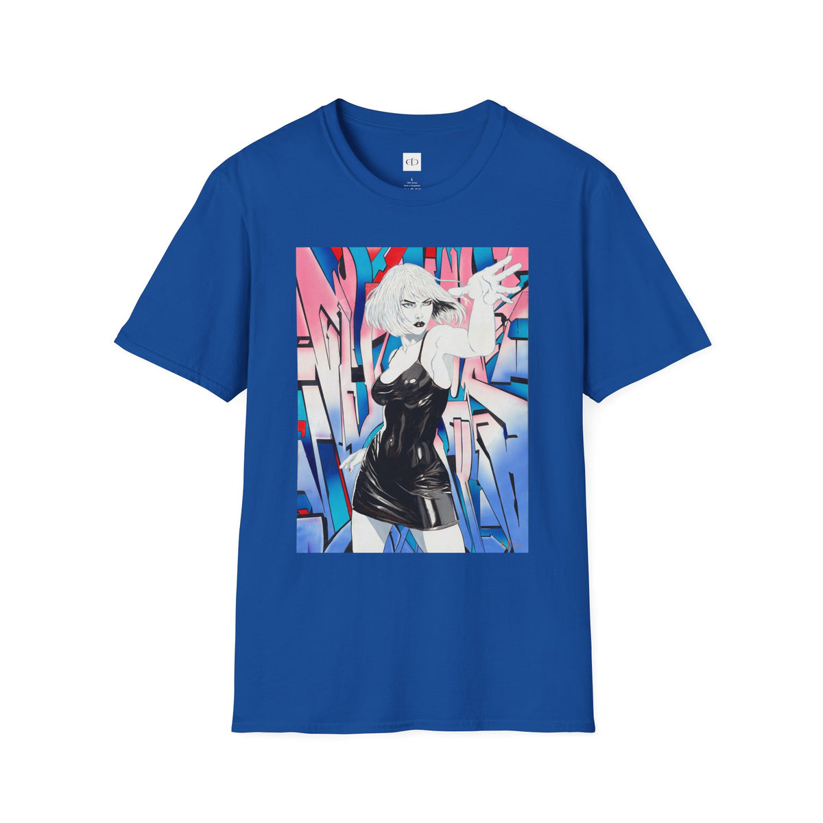 Retro Cyberpunk Girl T-Shirt — Neon Anime Streetwear Graphic Tee