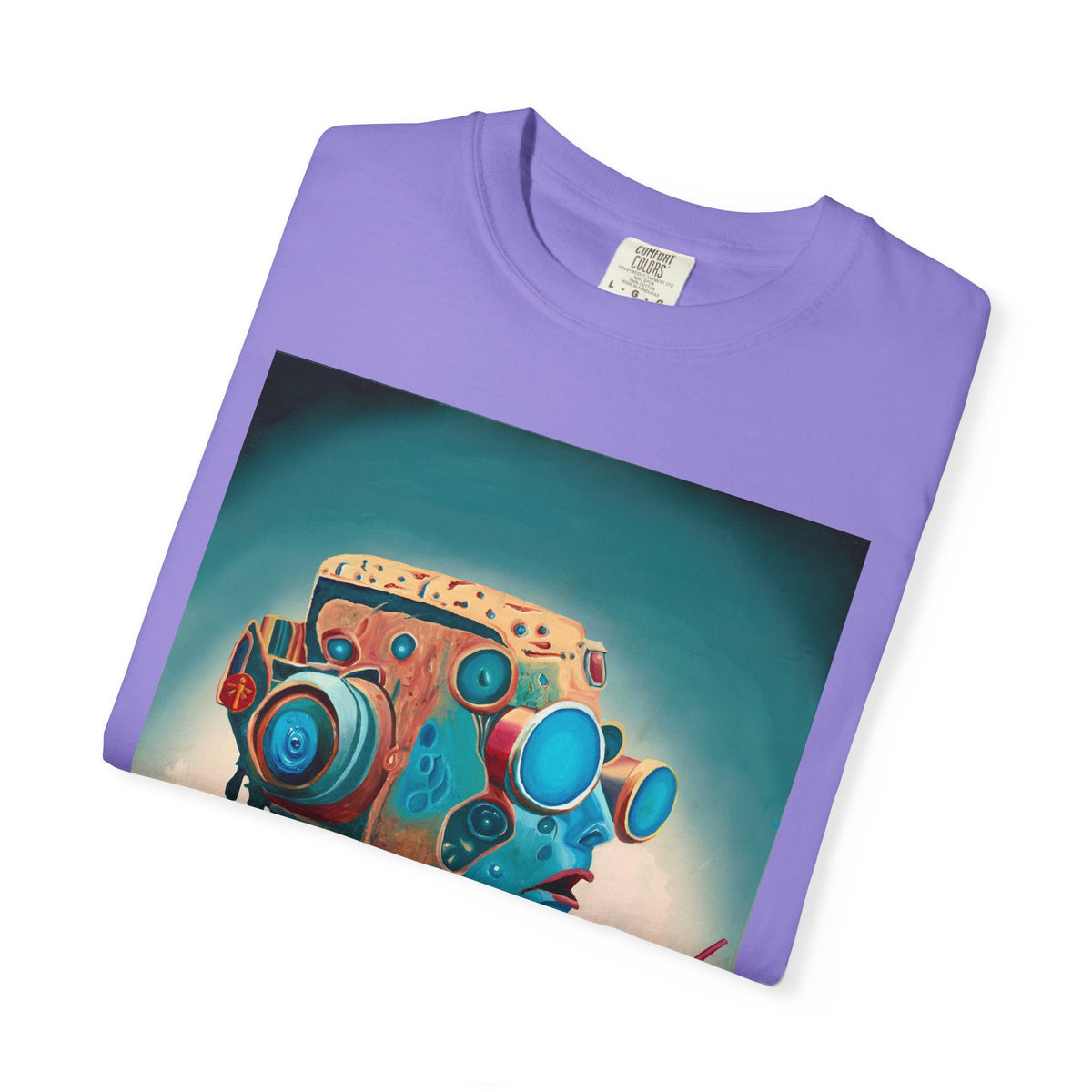 Retro Futuristic Robot Lady T-shirt | Neon Cocktail Artwork