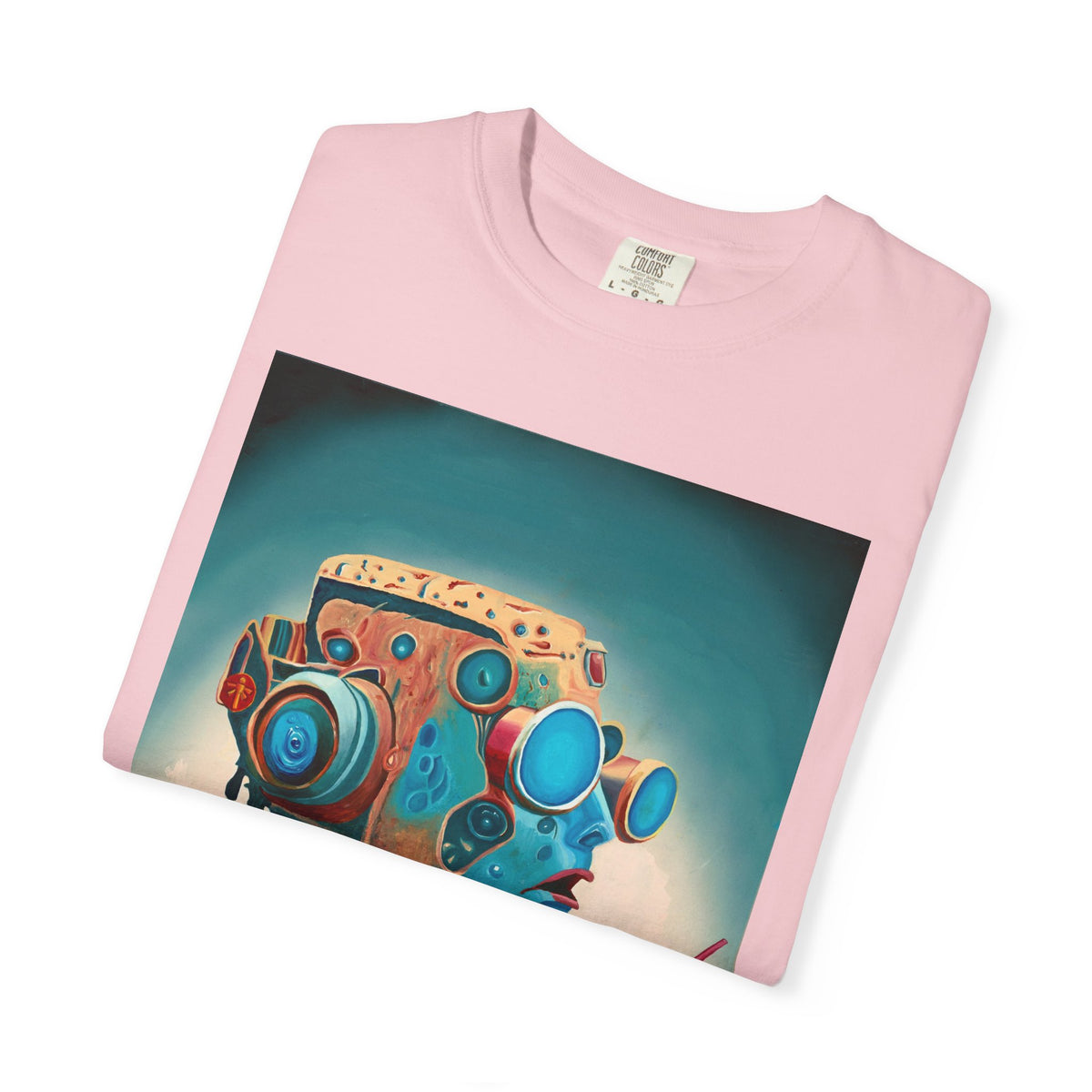 Retro Futuristic Robot Lady T-shirt | Neon Cocktail Artwork