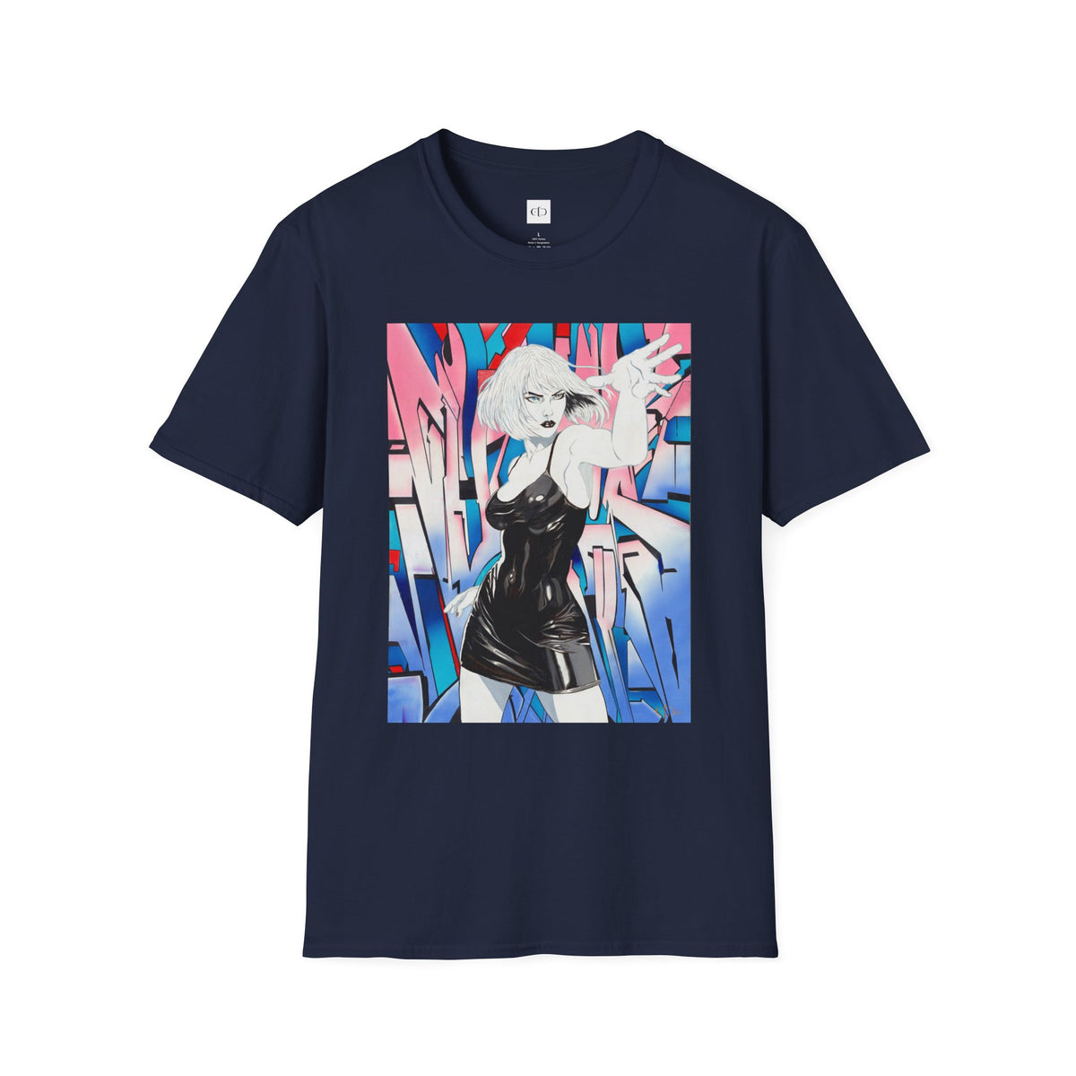 Retro Cyberpunk Girl T-Shirt — Neon Anime Streetwear Graphic Tee
