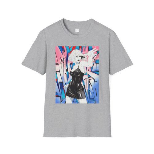 Retro Cyberpunk Girl T-Shirt — Neon Anime Streetwear Graphic Tee