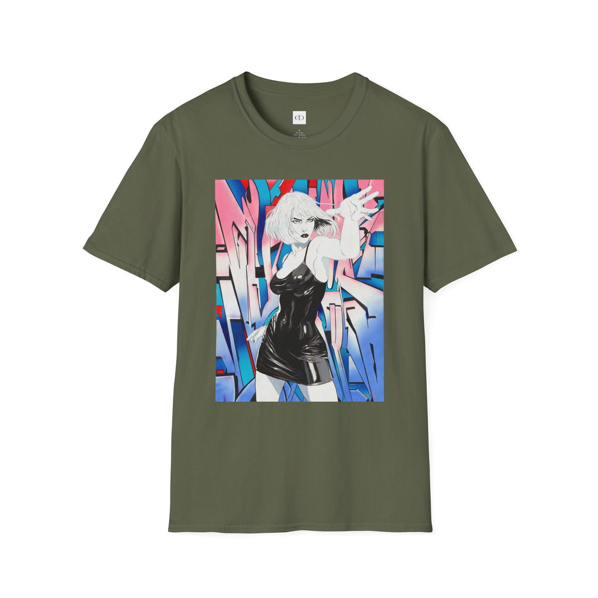 Retro Cyberpunk Girl T-Shirt — Neon Anime Streetwear Graphic Tee