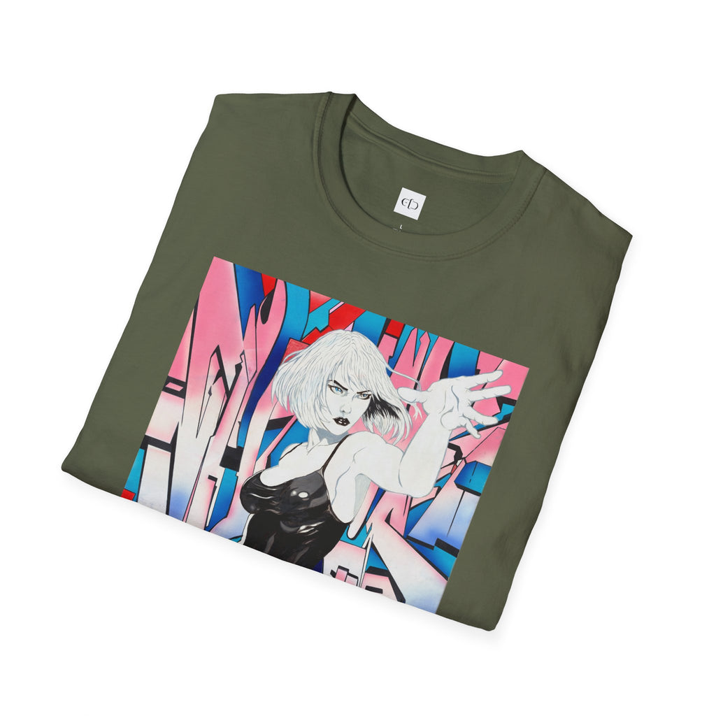 Retro Cyberpunk Girl T-Shirt — Neon Anime Streetwear Graphic Tee