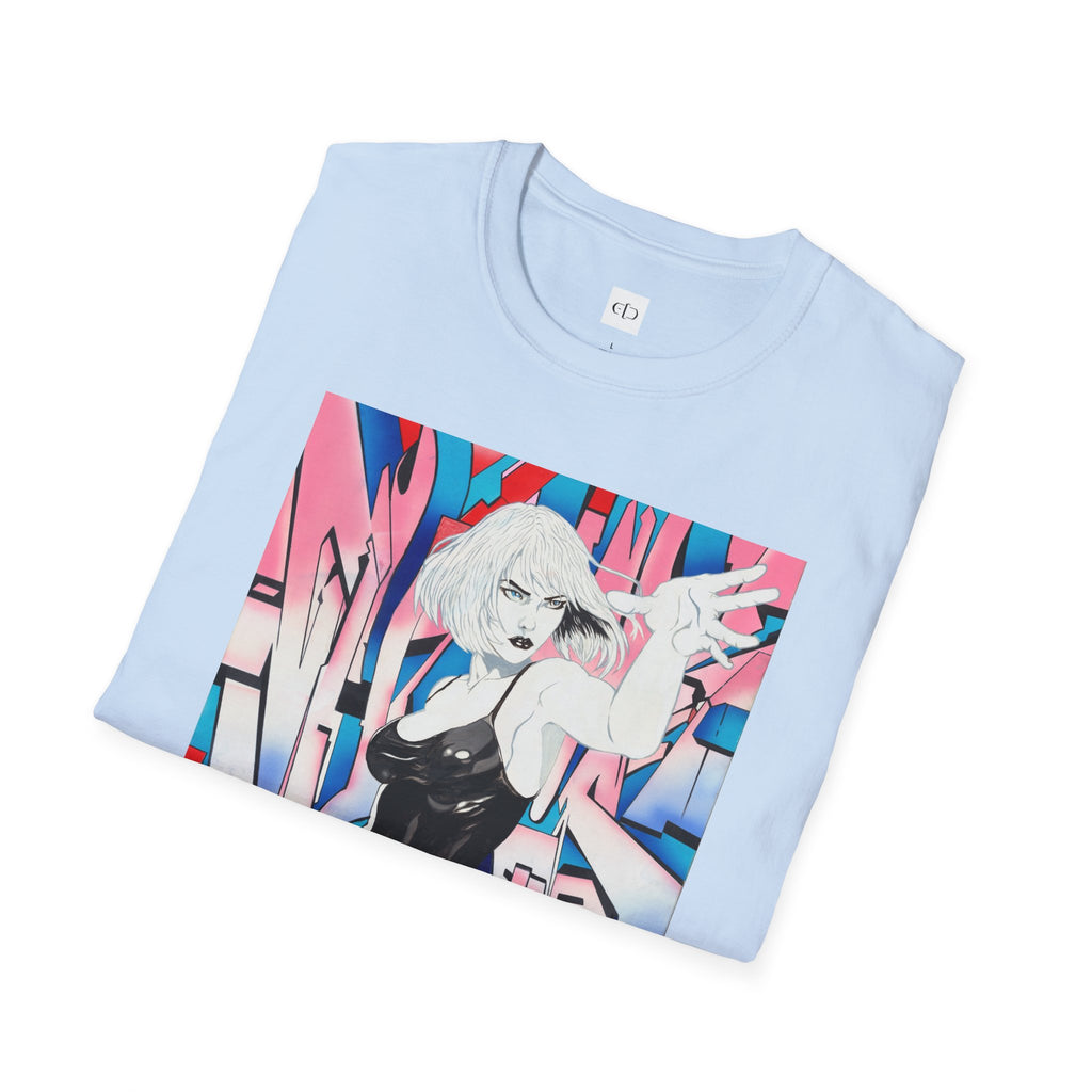 Retro Cyberpunk Girl T-Shirt — Neon Anime Streetwear Graphic Tee