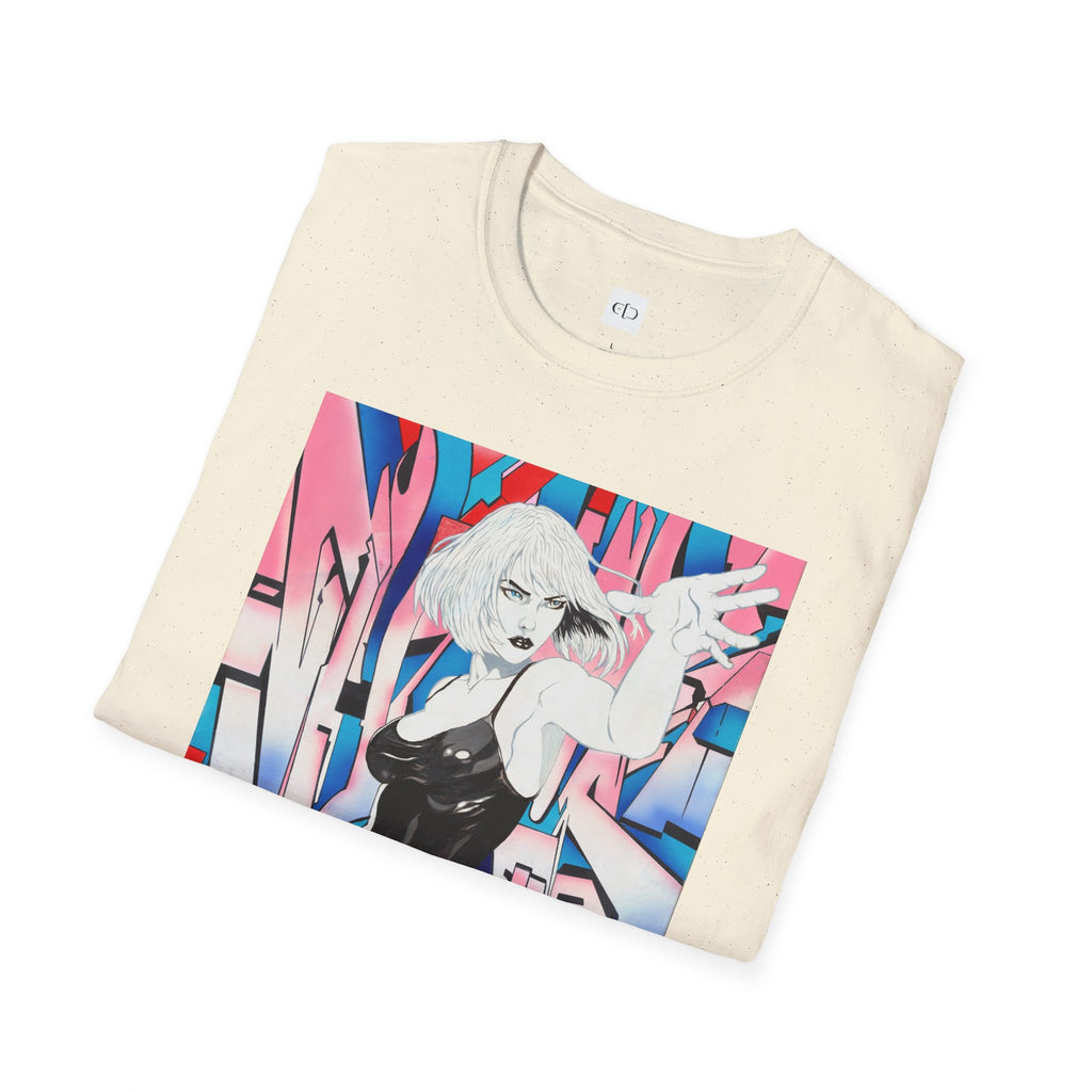 Retro Cyberpunk Girl T-Shirt — Neon Anime Streetwear Graphic Tee