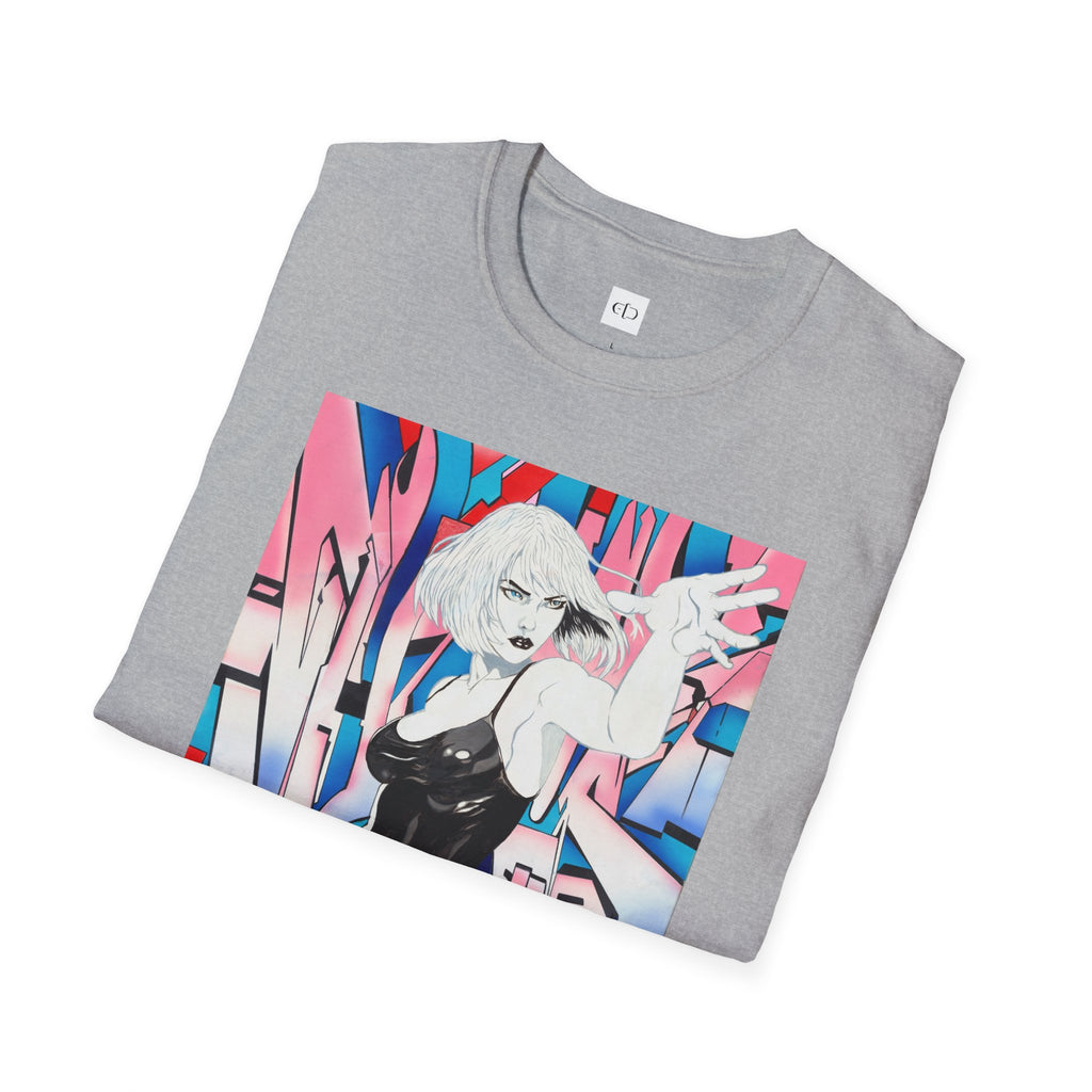Retro Cyberpunk Girl T-Shirt — Neon Anime Streetwear Graphic Tee